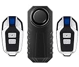 Meichoon Antirrobo Alarma de Bicicleta Antirrobo Inalámbrica Impermeable Sensor de Movimiento de Vibración Super Loud para Bicicletas Motocicletas Coche Scooter Vehículos con 2 Mando a Distancia