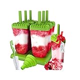 HelpCuisine® Molde para helados/Moldes de polos - Juego de seis unidades sin BPA y aprobado por FDA. 24 meses de Garancia! (Verde)