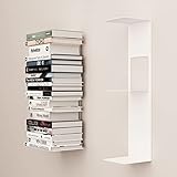 KION HOME | Estante Metálico Vertical Flotante de Pared | Ideal para organización de Libros y decoración | Acero Lacado al Horno | Fabricado en España (White)