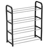 AC - Zapatero de 4 Niveles - 4 Alturas - 4 Pisos - Fabricado en Metal y Plástico - Estantería Multiusos - Organizador para Zapatos - Ideal para recibidor, Pasillo o Dormitorio - 58,5 x 40 x 18,5 cm