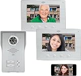 ELRO DV4000IP videoportero para 2 viviendas - con visión nocturna, cámara HD, WiFi y control por app, incluye 2 monitores de 7 pulgadas