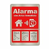 Cartel Alarma Conectada - Cartel Zona Videovigilada - Señal Aviso Policia - Carteles Disuasorios - Interior Y Exterior - 21 x 30 cm - Placa alarmas videovigilancia - Resistente Y Duradero. (1)