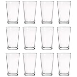 Tradineur - Pack de 12 Vasos modelo 'Caña' - Capacidad de 9 cl (3,16 oz) - Fabricado en Vidrio - Apto para lavavajillas y microondas - Ø 5 x 8 cm