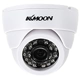KKmoon HD 1200TVL Cámara de Vigilancia en Domo 1/3' CMOS IR-Cut CCTV Sistema de Seguridad Indoor Visión Nocturna PAL, Color Blanco/Negro