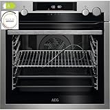 AEG BPE577161M Horno Eléctrico Multifunción, 72 L, Limpieza Pirolítico, Integrable, Sonda Térmica, Función a Vapor, Display LCD Táctil, Ventilador XXL, Inox Antihuellas, Clase A+, Fabricado en DE