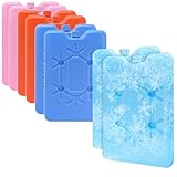 com-four® Paquete frío extraplano 8x - ahorra espacio e ideal para nevera portátil y bolsa térmica - elemento de refrigeración en colores brillantes [la selección varía] (colorido - 8 piezas - S)