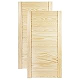 DecoMeister Puerta de Lamas con Tablones de Estructura Cerrada de Madera Maciza de Pino Sin Tratar para Armarios Estanterías Frente de Mueble de Dimensiones 394x766 mm Juego de Dos Piezas