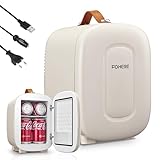 FOHERE Mini Nevera 5 Litros / 6 Latas | USB+CA+CC | Modo silencioso, portátil y compacto | Nevera pequeña para dormitorios, coches, oficinas, cuidado de la piel