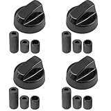 CABLEPELADO Manija perillas mando Universal para Horno, Perilla placa de vitrocerámica, Perillas de Cocina, Manija cocina de gas, Incluye adaptadores, 4 cm diámetro, Pack 4 unidades, negro