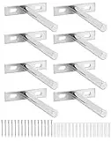 QWORK® 8 Piezas Soportes Estantería Invisible - 100mm - Hierro Macizo - para Estante de Madera y Decoraciones de Pared