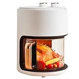 Freidora de aire visual multifuncional de vidrio de borosilicato for el hogar 4L, 5L, 5.5L de gran capacidad.(Size:4L double knob)