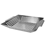 Navaris Bandeja para Parrilla de Acero Inoxidable - rustidera para Horno de 35x30x6cm - Fuente Grande de Barbacoa - Tazón para Grill