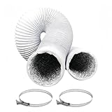 Anevios 3 m Tubo Flexible de Salida de Aire Ø 100 mm Tubo Aire Flexible di Aluminio PVC para Extractor de Aire Climatización Secadora Conducto de Aire de Ventilación Sistemas con 2 Abrazaderas