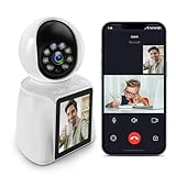 DIDseth Cámara Vigilancia WiFi Interior con 2.8' Pantalla, 2K 3MP Cámara de Vigilancia Interior, 360° IP Cámara Casa para Ancianos/Niños/Animales, Video Bidireccional, Detección de Movimiento AI