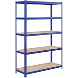 Yaheetech Estantería Metálica Almacenaje 180x120x45cm Estante Almacenamiento de 5 Niveles Estantería Garaje para Cargas Pesadas Capacidad 875 kg Azul