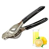 Exprimidor de limón, Exprimidor Manual, Acero Inoxidable, Tamaño universal, Anticorrosivo, Per fecto para todos los cítricos, Negro