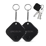 AMOROM Smart Air Tracker Tag 2 Pack, Compatible con iOS y Android, Localizador de Teléfonos, Encuentra Cerca, Timbre Fuerte, Batería Reemplazable, para Llaves/Cartera/Mochila