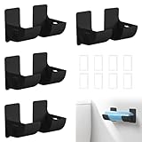 DHSWNNG 4 pares de organizadores de cocina sin perforación, soporte para bolsas de basura montado en la pared, dispensador de bolsas de basura, organizador de papel de aluminio, autoadhesivo, estante