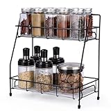 Zaxiva Organizador Cocina, Especieros para Cocina Metálicos, Estantería Cocina para Encimera, Organizador Práctico y Compacto, Estante para Especias, Racks de Almacenamiento para Cocina