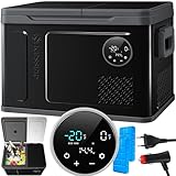 KESSER® Nevera eléctrica de compresor 2 en 1, congelador eléctrico de 40 litros, control táctil LED, 12/24V y 230V, enfriamiento hasta -20 °C para coche, camión, camping | Negro