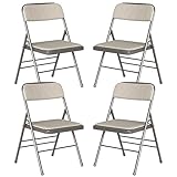 Chleby Juego de 4 Silla Plegable Silla de Visita tapizada en Tela Silla Plegable sillas Plegables para el hogar, al Aire Libre, en Salas de conferencias Gris
