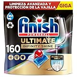 Finish Powerball Ultimate Infinity Shine, Pastillas para el Lavavajillas contra Manchas Resecas y Escudo Protector, 2 packs de 80, total 160 Pastillas