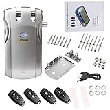 Splenssy WF-018 Bloqueo de control remoto inalámbrico Cerradura de puerta sin llave de seguridad inteligente Aleación de zinc con 4 llaves remotas para sistema de seguridad de control de acceso