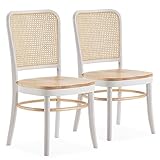 HOMN LIVING Pack 2 sillas Vesta Color Blanco/Roble, Madera Maciza, 45 cm (Ancho) 51 cm (Profundo) 88 cm (Alto)