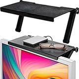 Retoo Superior Pantalla de TV Estante Ajustable con Rotación de 360 Pulgadas Superior para Soporte de Teléfono Móvil Consola de Juegos Router Cámara 35 cm x 16,5 cm Negro