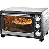 Syntrox Germany Mini horno de acero inoxidable con recirculación y pincho giratorio, 23 litros, minihorno para pizzas