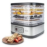 Korona 57011 Deshidratador con forma de barra de cereales, 5 niveles, seca frutas, carne, pescado, hierbas, temporizador de 8 a 72 horas, molde de silicona para barras de cereales, sin BPA, pantalla