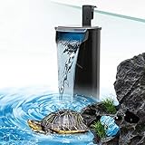 SENZEAL Turtle Bomba de Cascada, Plástico ABS, Filtro Interno, 5W 220V / 50Hz 400L / H Nivel de Agua Bajo Limpio para Tanque de Peces Reptiles Anfibios - Negro