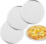 Bandeja antiadherente de aluminio para pizza, apta para lavavajillas, horno, 3 unidades, para el hogar, cocina, restaurante, suministros (8 pulgadas)