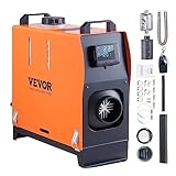VEVOR Calentador Diésel Portátil Todo en Uno 12 V 5-8KW 0,16-0,52 L/h Calentador de Aire Diésel 8~36°C Ajustable 15-20 m² Mando a Distancia LCD Inteligente Depósito de 5 L para Barco RV Auto