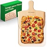 Piedra para Pizza Horno Rectangular - con Pala de Bambú - Piedra Cordierita 38x30cm para Parrilla y Barbacoa - Para una Masa Crujiente