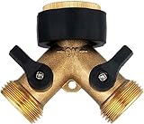 Hydrogarde Válvula de Doble Salida para Grifo y Manguera de jardín, Distribuidor y Adaptador de Agua y Conector 2 vías, Adaptador de Divisor de Grifo para Jardín/Cochera