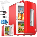 KESSER® Mini Nevera 2 en 1 de 15 l, función de refrigeración y calefacción, toma de corriente AC portátil de 220-240V/12V y encendedor, caja para mantener la temperatura, minicaja térmica, rojo
