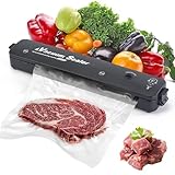 Envasadora al Vacio, 2 en 1 Envasadora al Vacio Domestica Embasadoras Vacio Alimentos Profesional, Maquina al Vacio de Alimentos Automática con 10 Bolsas Selladoras al Vacío (17x25cm)