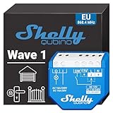Shelly Wave 1 - Relé interruptor Z-Wave inalámbrico, para Luz y Puertas de garaje,1 canal - 16A, Contacto seco, Repetitore, Control remoto por app