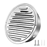 Rejilla de Escape de Acero Inoxidable 100mm,Rejilla de Ventilación Exterior,Salida de Humos Exterior,Campana de Ventilación Exterior Redonda para Pared Rejilla de Ventilación para Conducto Circular