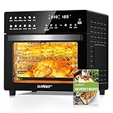 LLIVEKIT Freidora sin Aceite 26L, 1700W Freidora de Aire Caliente, 12 en 1 Air Fryer, Mini Horno Electrico para Pizza con Pantalla LED Táctil, asador, deshidratador, con 8 Accesorios, Recetas