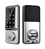 Cerradura Inteligente con Wifi y Bluetooth, Cerradura de Puerta de Entrada Sin Llave para Puertas Interior y Exterior Cerradura con Huella Digital para el Hogar, Departamento, Oficina
