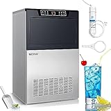 LEEVOT Máquina para cubitos de hielo profesional – Máquina de hielo para casa, 45 kg/24 h, 320 W, para casa, bar y uso comercial