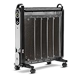TROTEC Calefactor convector TCH 2050 E, 1.200 W / 2.000 W, Pantalla LCD, Temporizador, Mando a Distancia, Silencioso, Diseño, Ruedas, Placas de Mica, Compacto, Negro, Oficina, Hogar