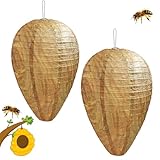Nido de Avispas Señuelo, 2 Piezas Nidos de Avispas Falsas, Colgar Nido de Avispas Falsas, Nido de Avispas Artificial, Nido Repelente de Avispas, Fake Wasp Nest, para Hogares y Jardines al Aire Libre