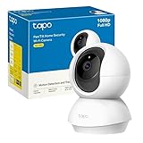 Tapo TP-Link Cámara de vigilancia WiFi interior 360° 1080p C200C, visión nocturna, notificaciones en tiempo real, detección de personas, seguimiento de movimiento, control remoto, compatible con Alexa