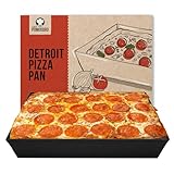 Chef Pomodoro Bandeja Pizza Horno Estilo Detroit 35,5 x 25 cm - Bandeja Horno Aluminio Anodizado Duro - Bandeja Horno Rectangular con Pre Tratamiento de la Superficie - Molde Pizza Horno