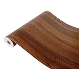 DecoMeister Vinilo Papel Adhesivo Para Muebles Imitacion de Madera Para Cocina Puerta Pared Mesa Lámina Autoadhesiva Decorativa En Rollo Para Forrar 45 x 100 cm Madera Nogal