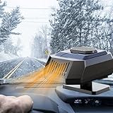 EagerMinds Calefactor para coche, portátil, función 2 en 1, calentador de coche con batería, calentador de estacionamiento móvil, 12 V, con batería, 150 W, calefacción rápida portátil, descongelación
