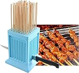 Cubo fabrica pinchos asadores Creador rápido para carne y verduras Barbacoa Pinchos asados cubo Barbacoa Stringer 49 agujeros Barbacoa Grill Shish Kebab Maker Kit herramienta